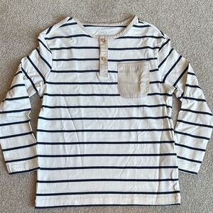 Marks & Spencer Kids Navy and Cream Striped Long Sleeve Tee